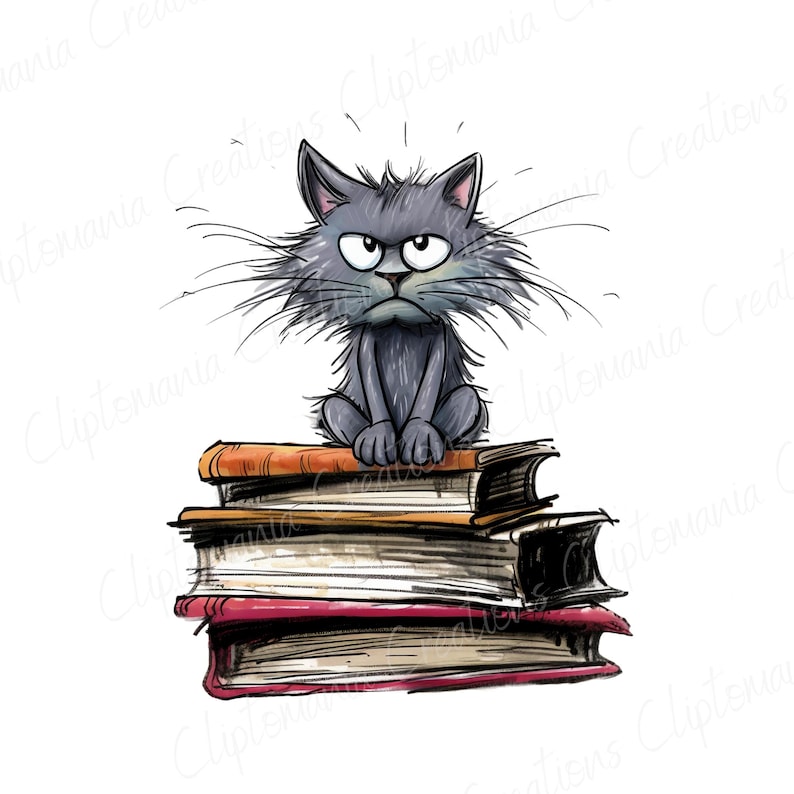 Paquete de imágenes PNG de gato gruñón divertido, fondos transparentes, uso comercial, gráficos de gato enojado divertido imagen 4