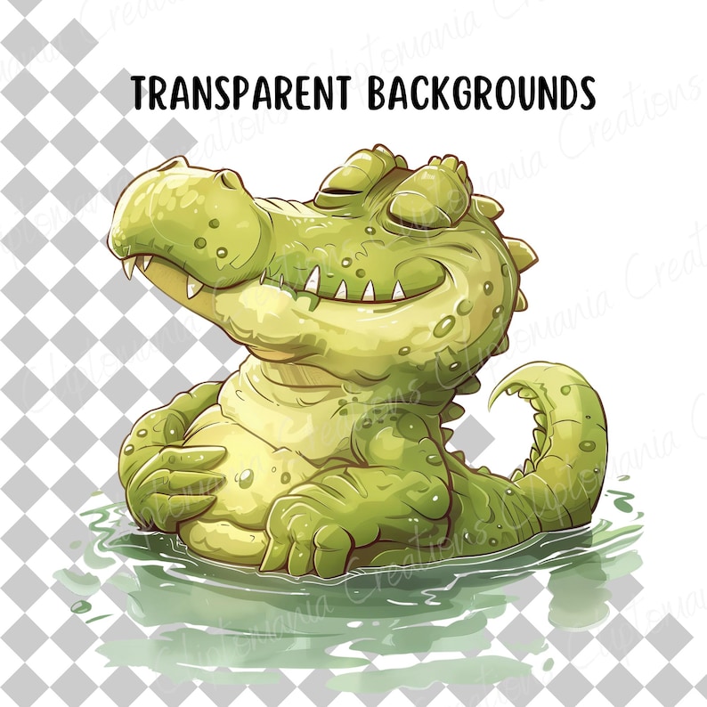 Funny Crocodile PNG Clipart Bundle | Cartoon Alligator Graphics | Quirky Cartoon Gator Clipart For Sublimation image 2