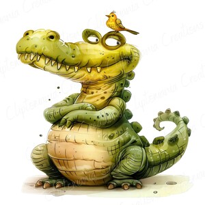 Funny Crocodile PNG Clipart Bundle | Cartoon Alligator Graphics | Quirky Cartoon Gator Clipart For Sublimation image 5