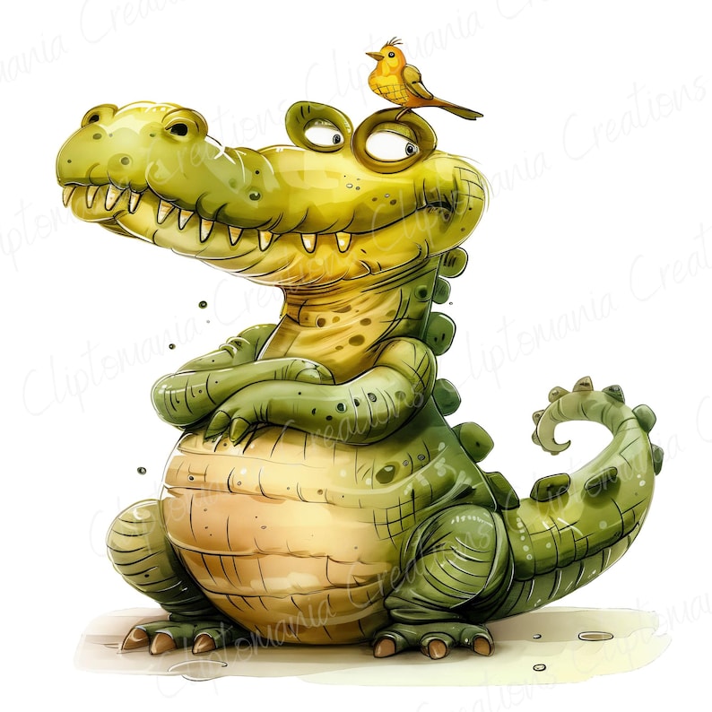 Funny Crocodile PNG Clipart Bundle | Cartoon Alligator Graphics | Quirky Cartoon Gator Clipart For Sublimation image 5