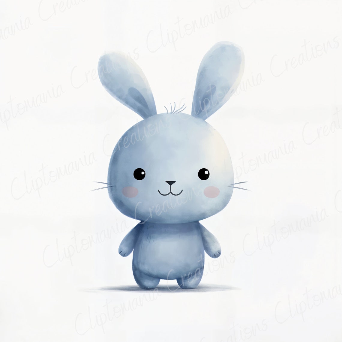 Cute Blue Bunny Clipart Bundle 12 JPEG Files | Nursery Clipart ...