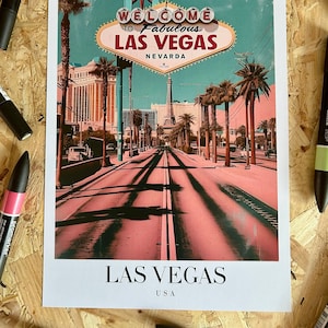 Las Vegas Art - USA Travel Print - Nevada - Sin City - Wall Art - Travel Poster - Digital Graphic Artwork - Holiday Memories