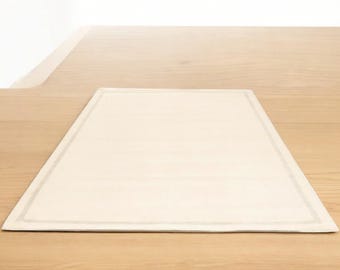 Modern Handloom fringes ! Grey white! 100% Woolen Hand Tufted Rug Designer Wool Soft Area Rug Handmade Rugs for Living Room