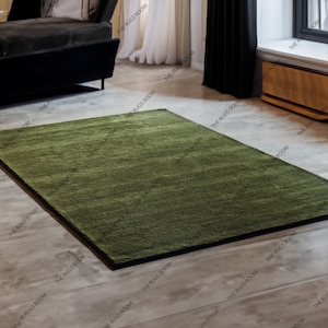Modern handgetuft tapijt Grand Moss Green Hand Large Area Rug NK Rug Effen gekleurd tapijt Handgetuft Nieuw-Zeeland Wollen Woonkamer Slaapkamer Tapijt