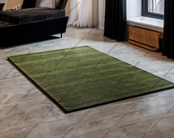 Hand-Tufted Wool Rug, Grand Moss Green, Large Area Rug