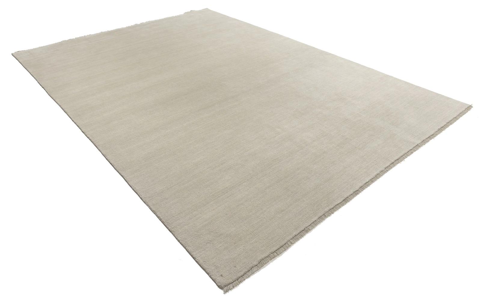 Handwoven Solid Greige Wool Area Rug Modern Minimalist Neutral Handloom ...
