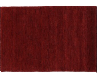 Modern Handknotted Solid Dark Red 100% Woolen Hand Tufted Rug Designer ...