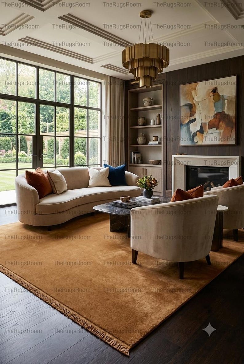 Earthy Looking Rugs Handloom Solid Newzealand Wool Rug Nordic Style Carpet Luxury Plush ...