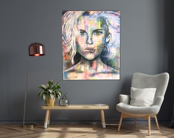 Coloured Girl I Pop-Art Acryl Graffiti Neon Painting Unikat auf Leinwand