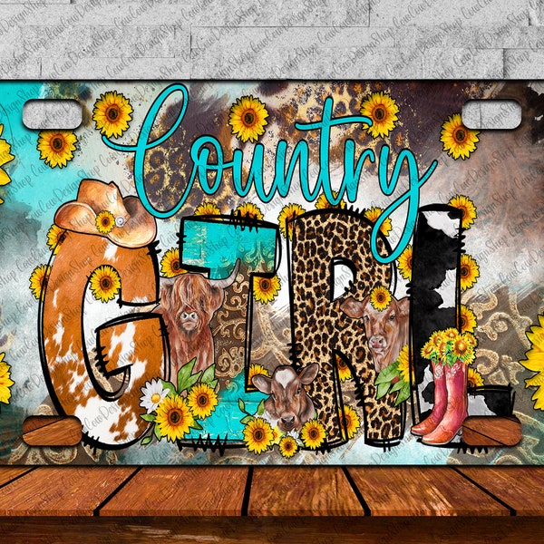 Country Girl License Plate Png, Country Girl Png, Western License Plate Png, Cowgirl Png, Sublimation Designs Downloads, Digital Download