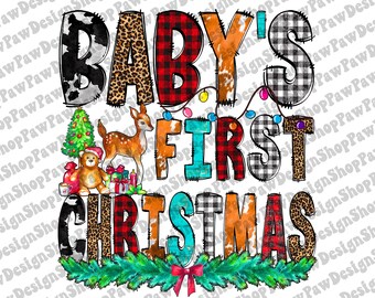 Baby's First Christmas Png, First Christmas Png, Santa Clipart, Merry Christmas Png, New Year, Sublimation Designs Download,Digital Download