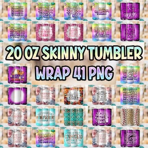 20 Oz Skinny Tumbler Wrap Bundle, Tumbler Wrap Png Bundle, Tumbler Sublimation Bundle, Tumbler Bundle, Tumbler Cup Bundle, Digital Download