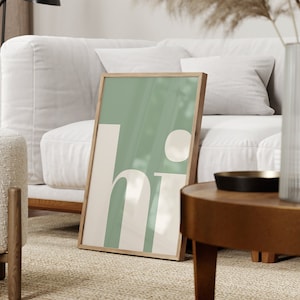 Poster Ciao Decorazione da parete verde salvia Stampa Ciao Poster Ciao Poster Soggiorno Tipografia stampabile Ciao