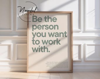 Affiche inspirante pour le bureau, avec une citation, disponible en plusieurs couleurs, idéale pour décorer un bureau à domicile.