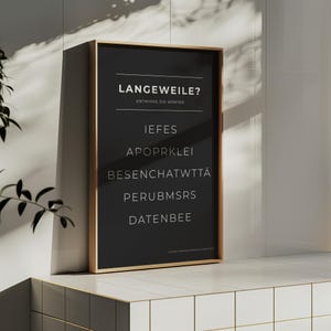 Badezimmer Poster WC Bild Worträtsel Gäste WC Wanddeko minimalistisch dunkel moderne Deko fürs Badezimmer