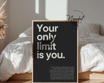 Motivational Quote Print, Black & Beige Home Office Decor (Digital Download)