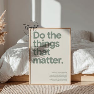 DIGITALER DOWNLOAD Do the things that matter Motivation Poster salbeigrün beige Inspiration Wanddeko Wohnzimmer