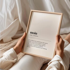 Moin Poster Poster definizione bianco e nero Quadro murale Moin Quadro corridoio Quadro soggiorno nord tedesco
