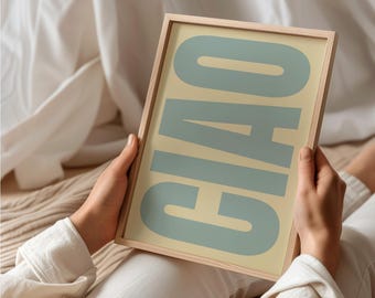 DIGITAL DOWNLOAD Ciao print light blue beige wall art ciao poster typography italy gift idea living room