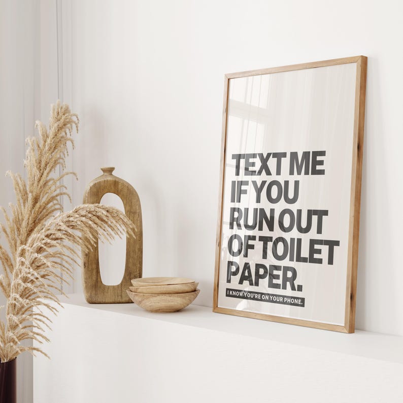Bathroom Wall Art Funny Poster Typography Print Guest Toilet WC - Etsy