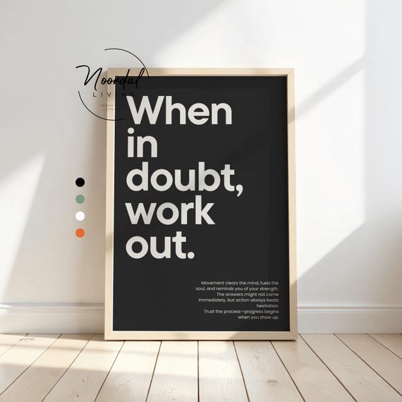 Motivation Poster verschiedene Farben für Fitness When in doubt work out Gym