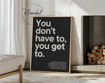 TÉLÉCHARGEMENT NUMÉRIQUE Décoration murale pour salle de sport « Vous n'êtes pas obligé » (affiche de motivation)
