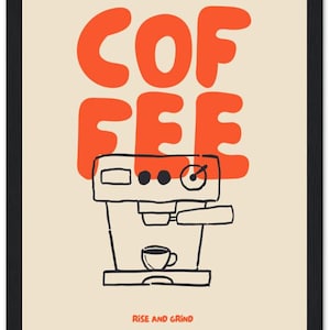 Coffee poster | framed kitchen wall art Schwarzer Holzrahmen