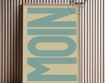 Moin Poster blue beige Hamburg Sylt North Sea wall decoration hallway living room gift for you