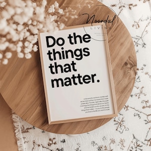 DIGITALER DOWNLOAD Do the things that matter Motivation Poster schwarz weiß Inspiration Wanddeko Wohnzimmer