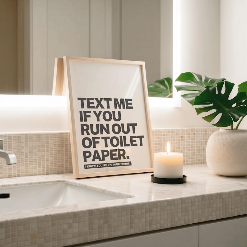 Bathroom Wall Art Funny Poster Typography Print Guest Toilet WC - Etsy