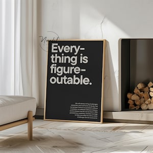 Allt är figureoutable-tryck | Minimalistisk motiverande kontorsinredning (digital nedladdning)