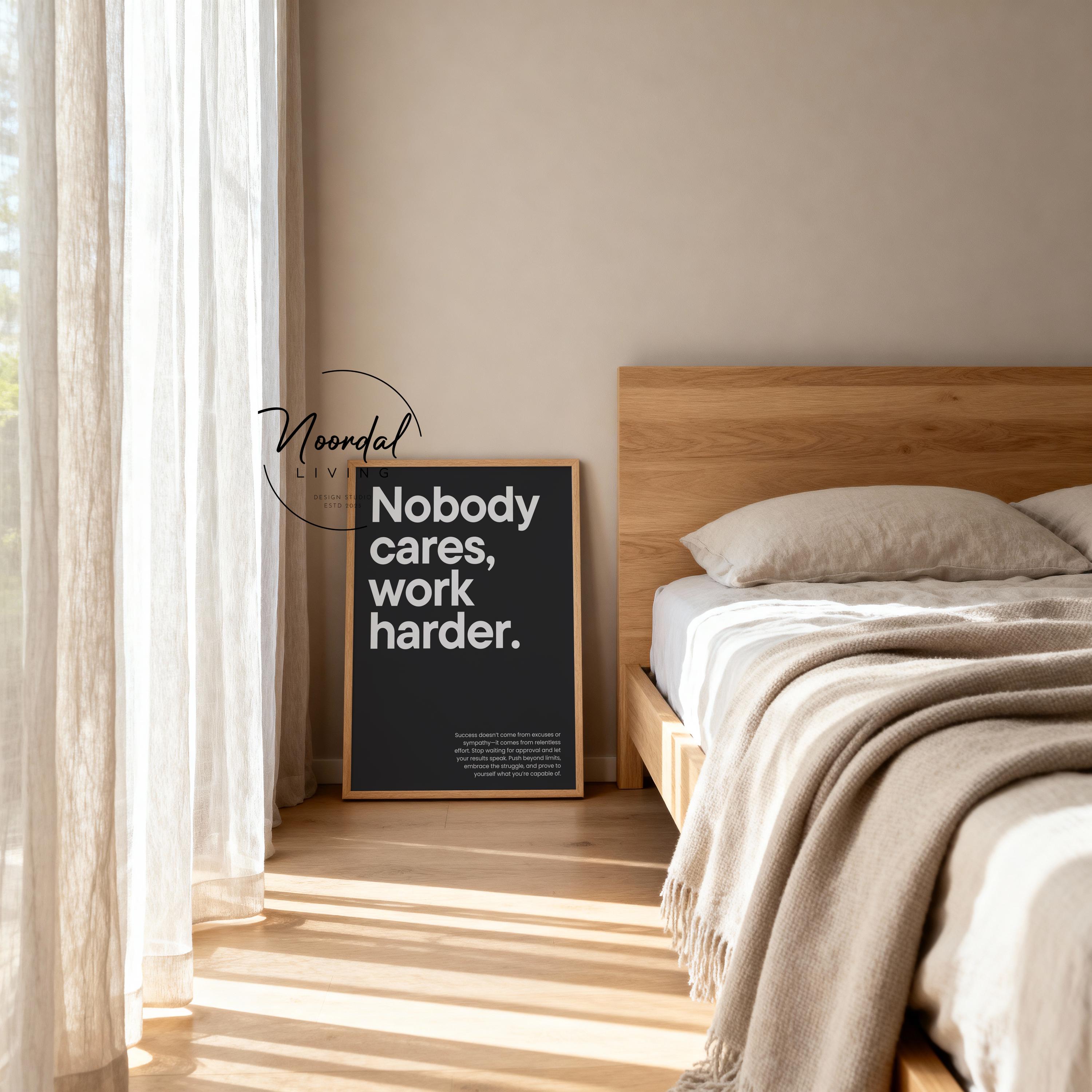 DIGITAL DOWNLOAD Motivational Poster Nobody Cares Work Harder Gym Soft ...