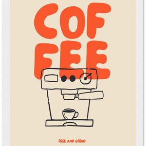 Coffee poster | framed kitchen wall art Weißer Holzrahmen