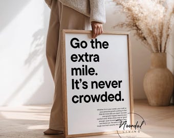 DIGITAL DOWNLOAD Motivational poster fitness gym Go the extra mile black white inspirational