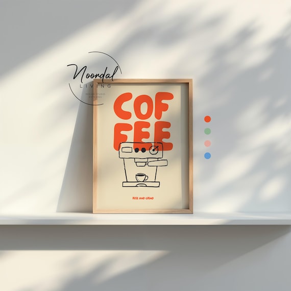 Küchen Poster Kaffee | Verschiedene Farben | für Essbereich Typografie Espresso Barista