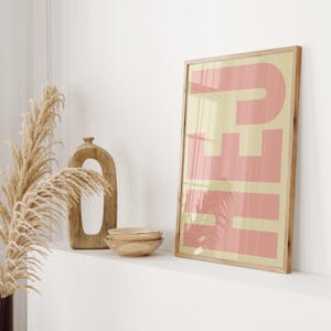 DESCARGA DIGITAL Hej cartel rosa beige sueco Hola tipografía