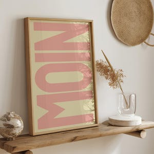 DIGITAL DOWNLOAD Moin Poster Rosa Beige Typografieposter Norddeutsch