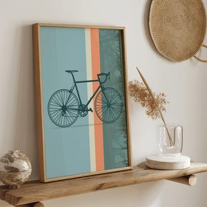 Cycle Poster Bike Gift with colorful stripes