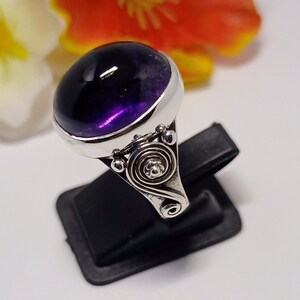 Natural Amethyst Ring,Handmade Silver Ring,925 Sterling Silver Ring, Amethyst Designer Ring,February Birthstone,Promise Ring,Oval Ring