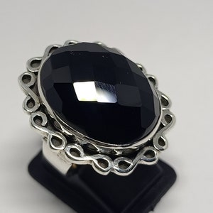 ファセットオニキス 925 シルバー フランス製 ベルトモチーフ