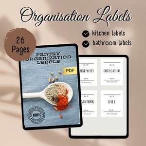 Modern pantry labels, Minimalistic pantry labels, pantry labels