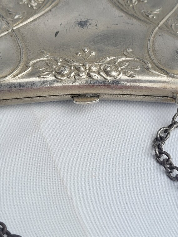 Edwardian Compact Purse, antique compacts, Silver… - image 5