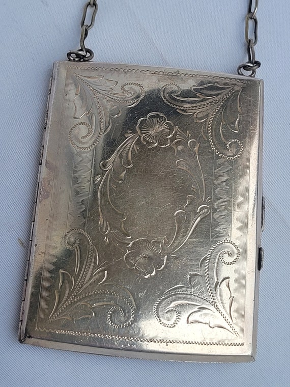 Edwardian Sterling Silver Compact Purse, Antique … - image 1