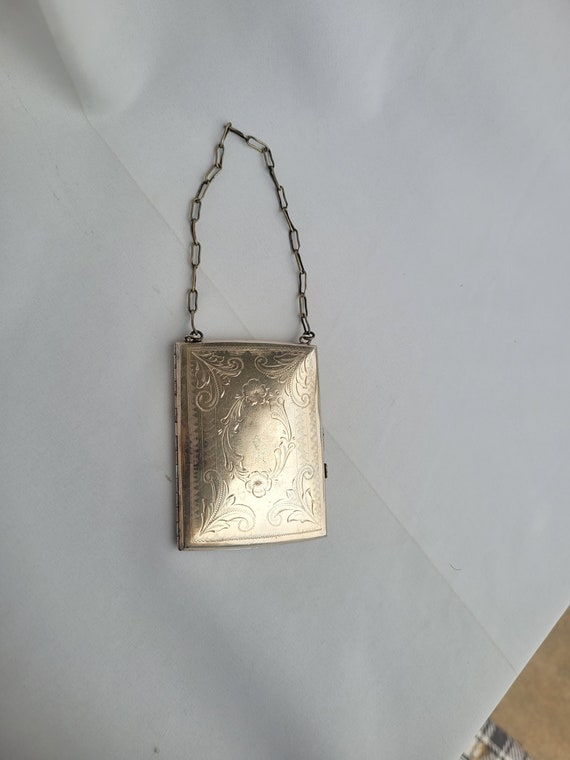 Edwardian Sterling Silver Compact Purse, Antique … - image 2