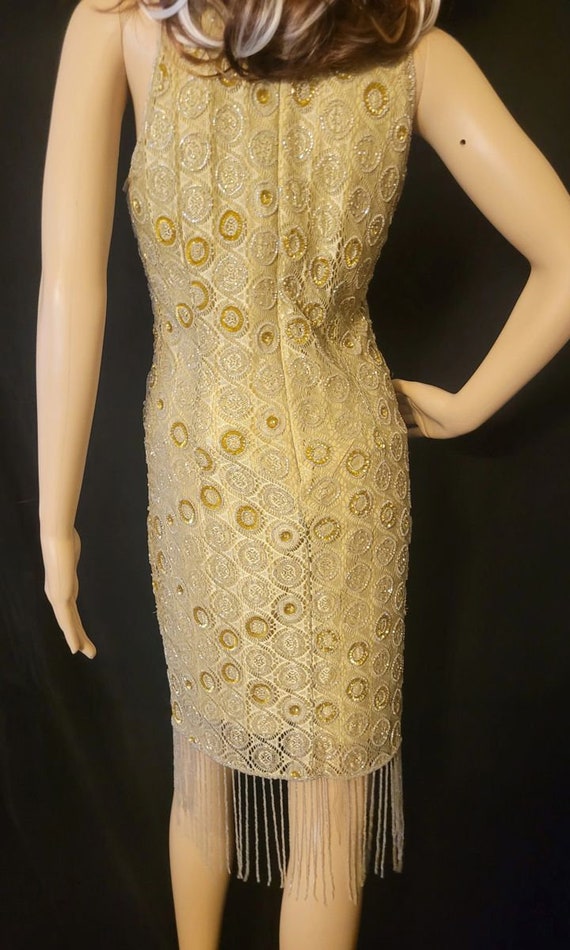 Vintage Papell Boutique Gold beaded gown - image 2