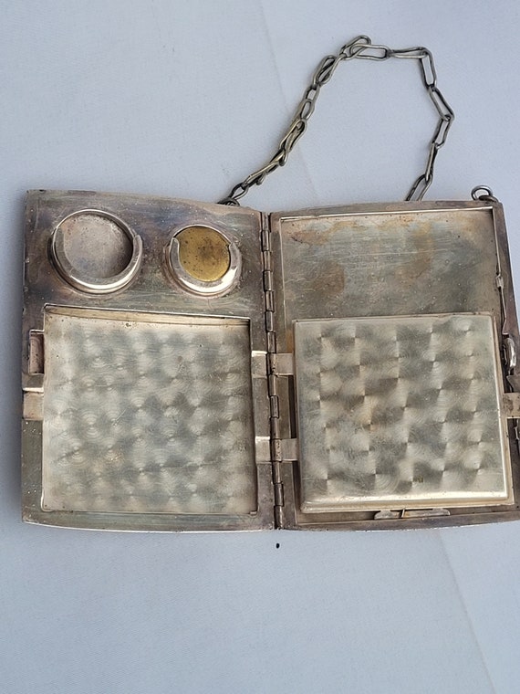 Edwardian Sterling Silver Compact Purse, Antique … - image 8