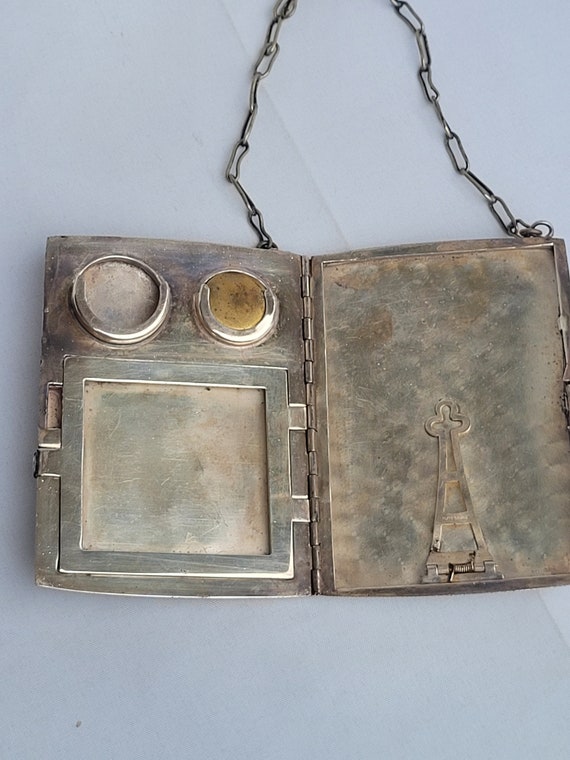Edwardian Sterling Silver Compact Purse, Antique … - image 9