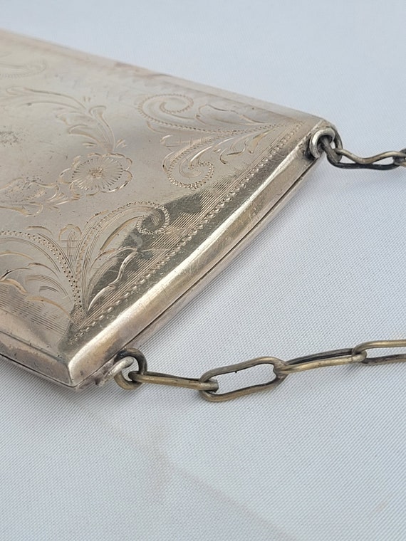 Edwardian Sterling Silver Compact Purse, Antique … - image 4