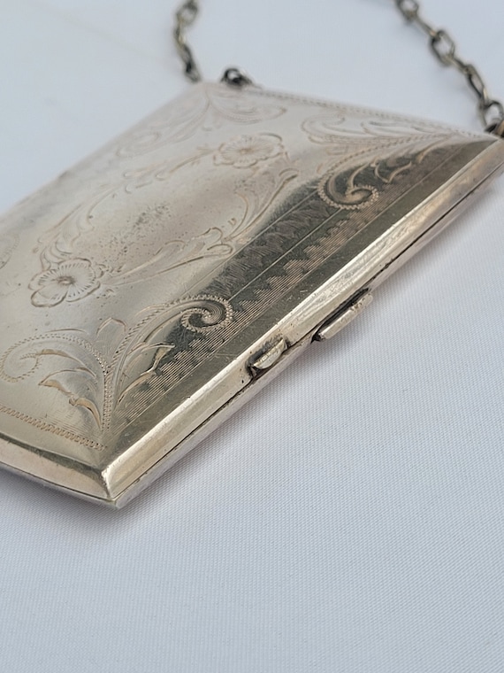 Edwardian Sterling Silver Compact Purse, Antique … - image 3