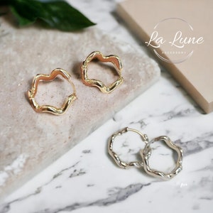 Classic Gold / Silver Plated Colour Curvy Wavy Hoop Earrings